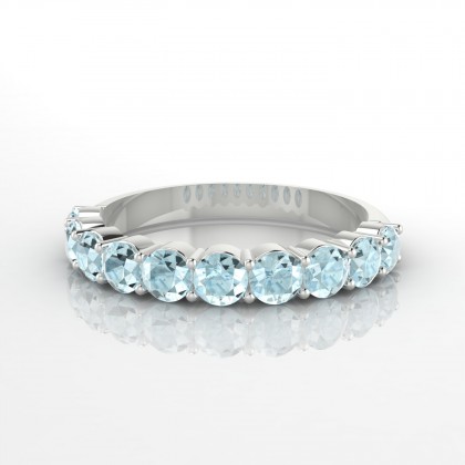 Céleste Bague Aigue-marine en Or blanc 18k