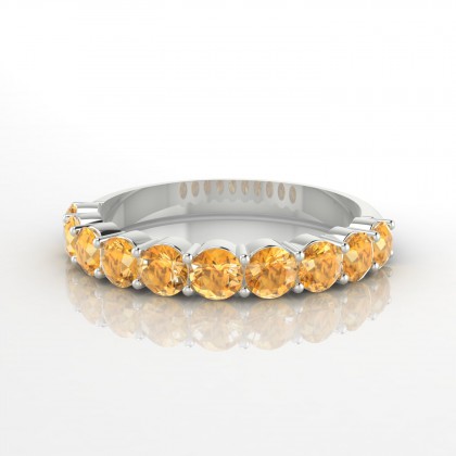 Céleste Bague Citrine en Or blanc 18k