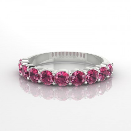 Céleste Bague Grenat en Or blanc 18k