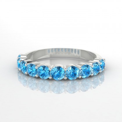 Céleste Bague Topaze en Or blanc 18k