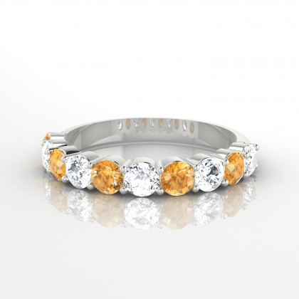 Céleste Alternée Bague Citrine en Argent 925