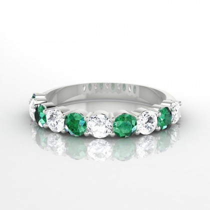 Céleste Alternée Bague Emeraude en Argent 925