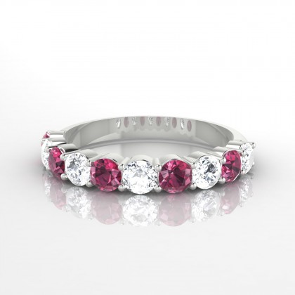 Céleste Alternée Bague Grenat en Argent 925