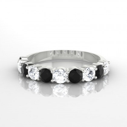 Céleste Alternée Bague Diamant noir en Or blanc 18k