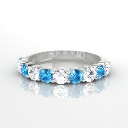 Céleste Alternée Bague Topaze en Or blanc 18k