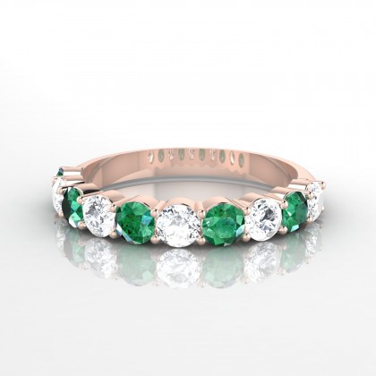 Céleste Alternée Bague Emeraude en Or rose 18k