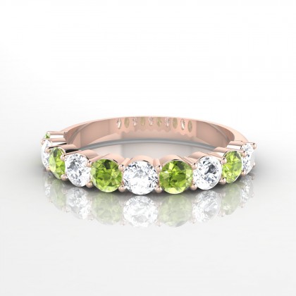 Céleste Alternée Bague Péridot en Or rose 18k