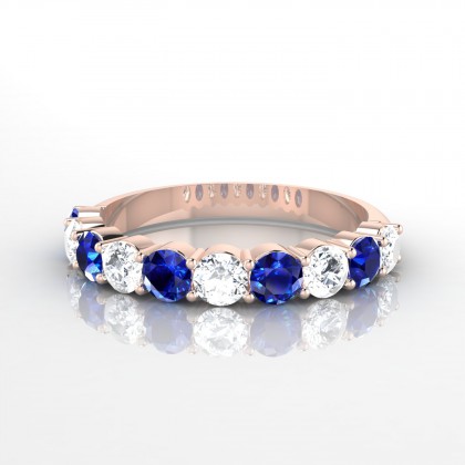 Céleste Alternée Bague Saphir en Or rose 18k