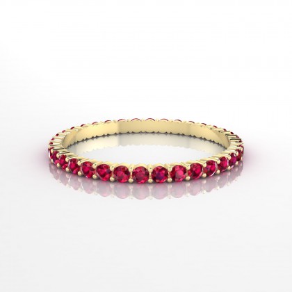 Cérémonie Bague Rubis en Or jaune 18k