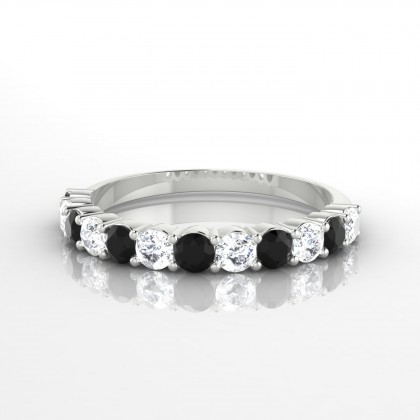 Confidence Alternée Bague Diamant noir en Or blanc 18k