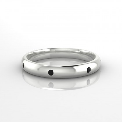 Délicieuse Bague Diamant noir en Or blanc 18k