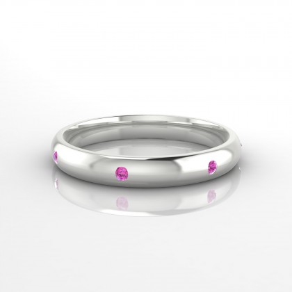 Délicieuse Bague Saphir rose en Or blanc 18k