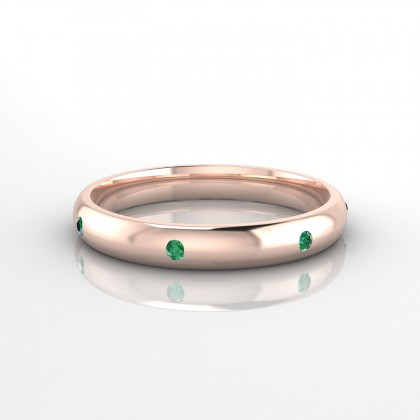 Délicieuse Bague Emeraude en Or rose 18k