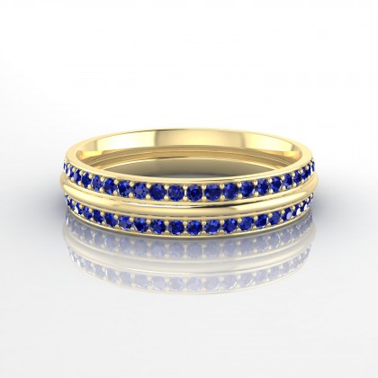 Eblouissante Bague Saphir en Or jaune 18k