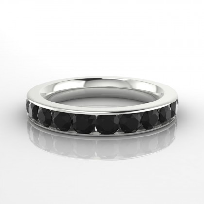 Emouvante Bague Diamant noir en Or blanc 18k