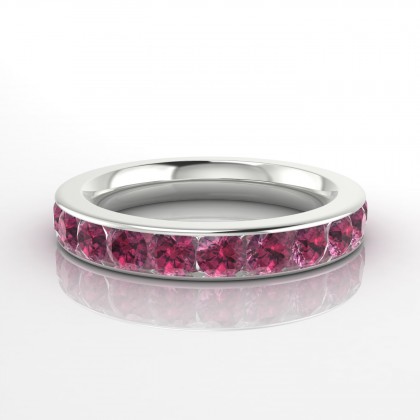 Emouvante Bague Grenat en Or blanc 18k