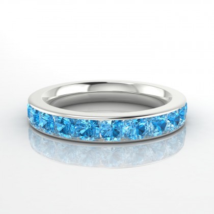 Emouvante Bague Topaze en Or blanc 18k