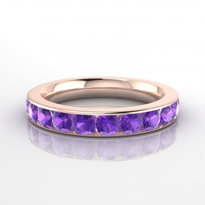 Emouvante Bague Améthyste en Or rose 18k