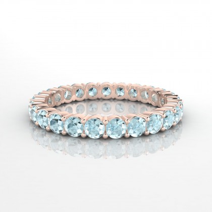 Enchanteresse Bague Aigue-marine en Or rose 18k