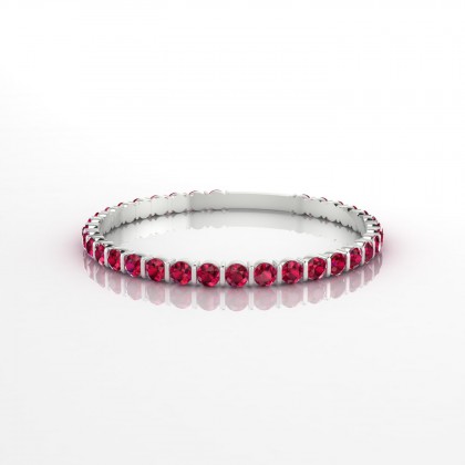 Eternité Bague Rubis en Or blanc 18k