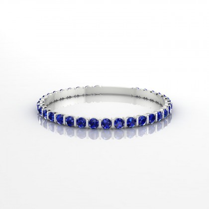 Eternité Bague Saphir en Or blanc 18k