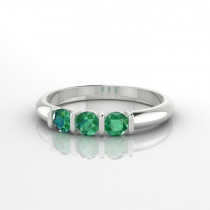 Flamboyante Bague Emeraude en Argent 925