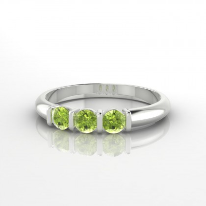 Flamboyante Bague Péridot en Or blanc 18k