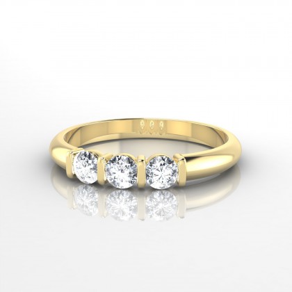 Flamboyante Bague Diamant en Or jaune 18k