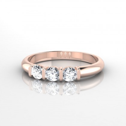 Flamboyante Bague Diamant en Or rose 18k