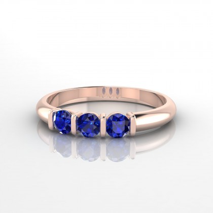 Flamboyante Bague Saphir en Or rose 18k
