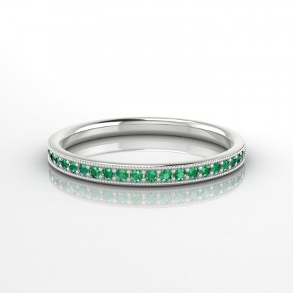 Formidable Bague Emeraude en Or blanc 18k
