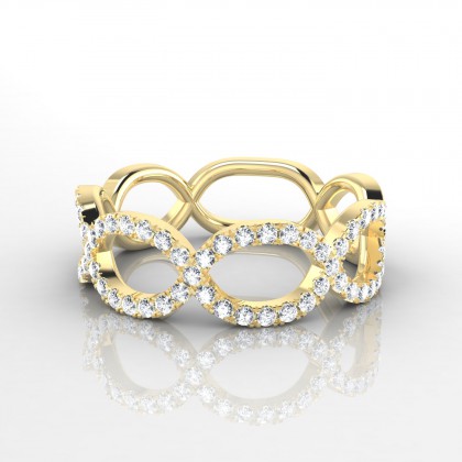Idéale Bague Diamant en Or jaune 18k