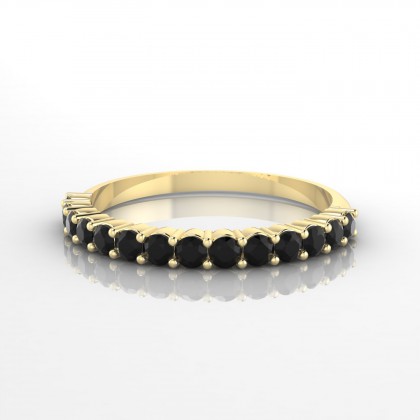 Incandescente Bague Diamant noir en Or jaune 18k