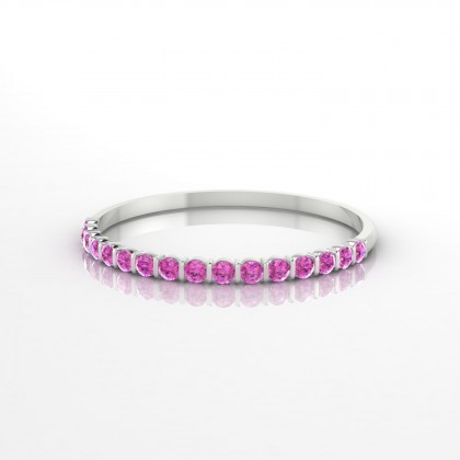 Unisson Bague Saphir rose en Or blanc 18k
