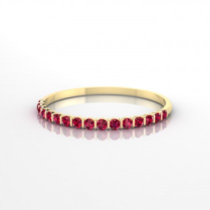 Unisson Bague Rubis en Or jaune 18k