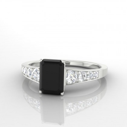 Adèle Bague Diamant noir en Or blanc 18k