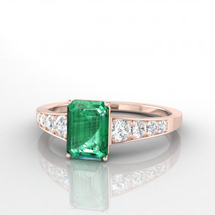 Adèle Bague Emeraude en Or rose 18k