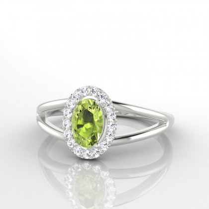 Alexine Solitaire Péridot en Or blanc 18k