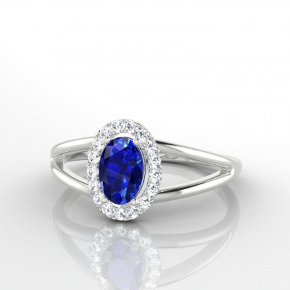 Alexine Solitaire Saphir en Or blanc 18k