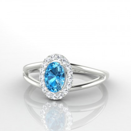 Alexine Solitaire Topaze en Or blanc 18k