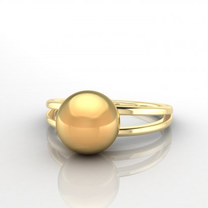 Anata Bague Perle d'eau douce dorée en Or jaune 18k