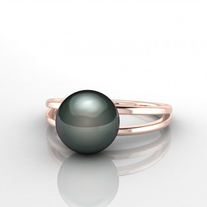 Anata Bague Perle de Tahiti en Or rose 18k