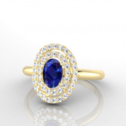 Armance Solitaire Saphir en Or jaune 18k