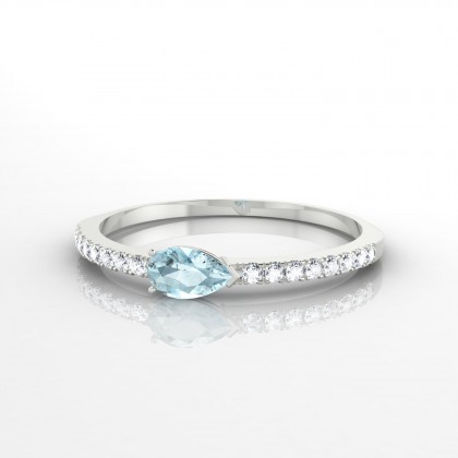 Athéna Bague Aigue-marine en Argent 925
