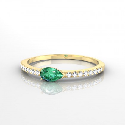 Athéna Bague Emeraude en Or jaune 18k