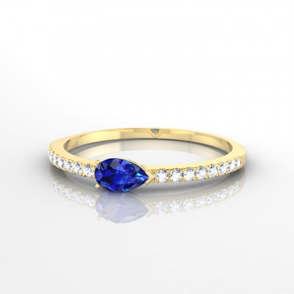 Athéna Bague Saphir en Or jaune 18k