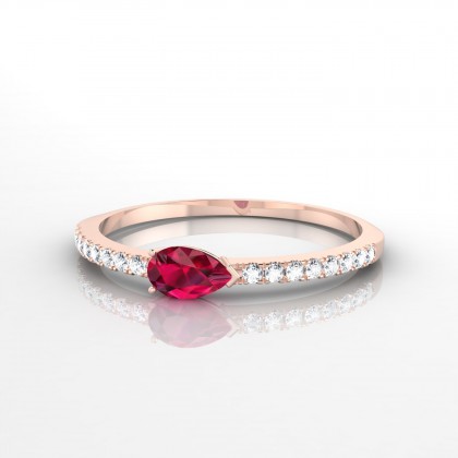 Athéna Bague Rubis en Or rose 18k