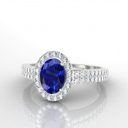 Célestine Solitaire Saphir en Or blanc 18k