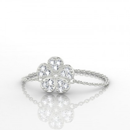 Chaîne Capucine Bague Diamant en Or blanc 18k