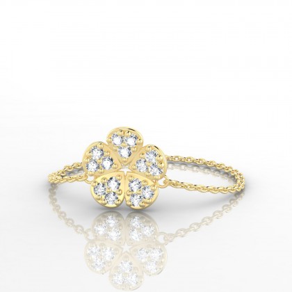Chaîne Capucine Bague Diamant en Or jaune 18k